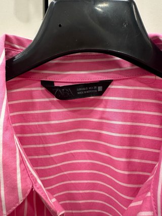 Camisa Zara Rayas Rosas y Blancas