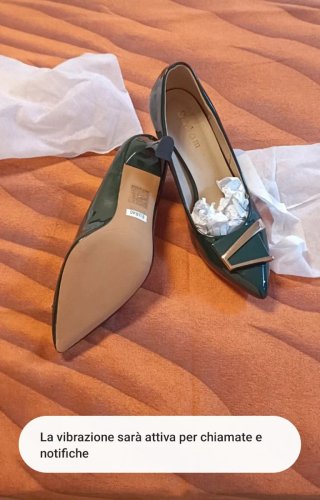 Scarpe Dafnam donna tacco, verde con dettaglio