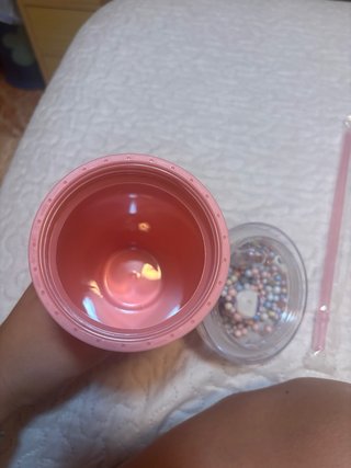 Vaso unicornio con pajita y tapa