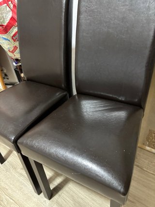 2 Sillas Polipiel Marrón