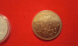 Par monedas 5 EUR y 2 ECU Austria