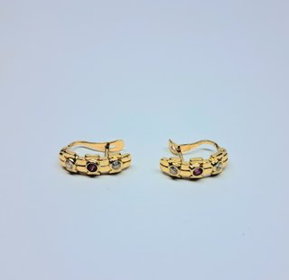 Pendientes Oro 18K con Piedras de color.