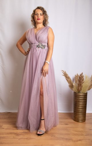 Vestido de fiesta morado largo