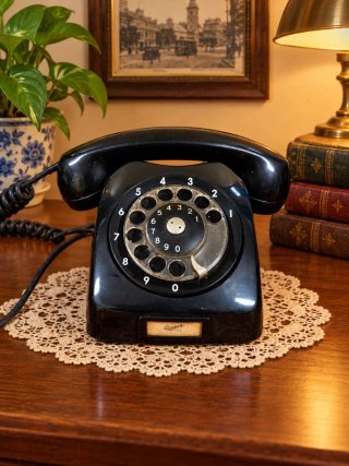 Teléfono antiguo Ericsson baquelita negro