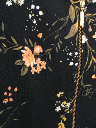 Chaqueta Bomber Estampada Flores Talla M