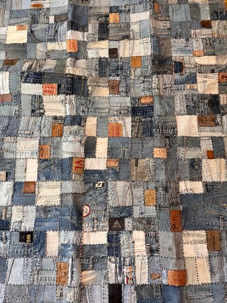 Alfombra patchwork de jeans