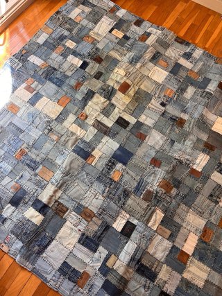 Alfombra patchwork de jeans