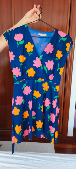 Vestido Kling flores azul talla S