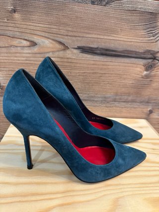Zapatos tacón ante verde CH