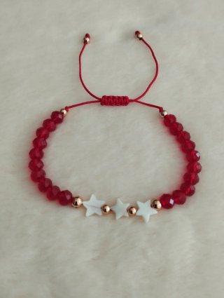 Pulseras de cristales facetados y estrella nacar