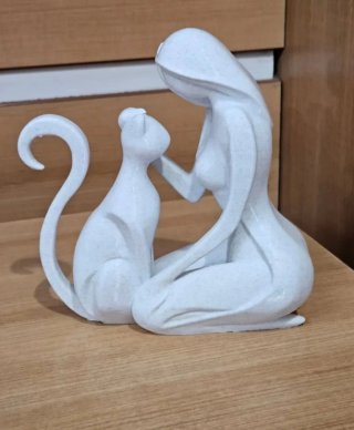 Statua donna e gatto love amore amar animal