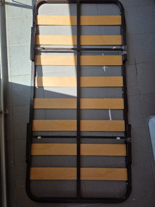 Base Cama 1 Plaza Metal y Madera
