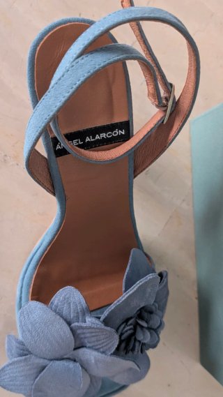 Sandalias Angel Alarcón Talla 37 Azul Flores