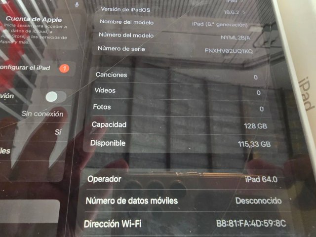 Apple iPad 8ª Gen 128GB Grigio (A2429)