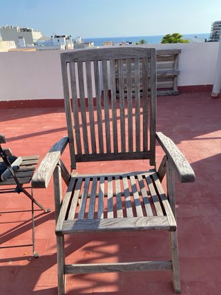 Lote 3 Sillas de madera teca para jardín