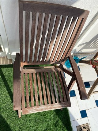 Lote 3 Sillas de madera teca para jardín
