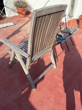 Lote 3 Sillas de madera teca para jardín