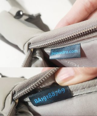 Piquadro / Bandolera cuero genuino gris