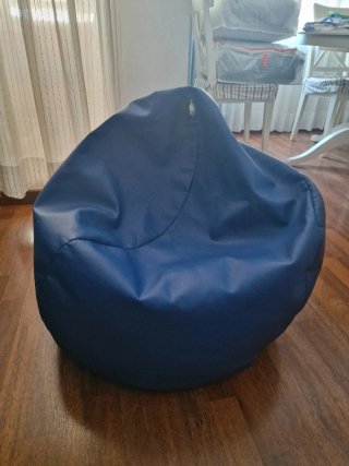 Puff Pelota Polipiel Azul HAPPERS