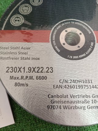 25 discos corte Arebos 230x1.9x22.23 A46T-BF