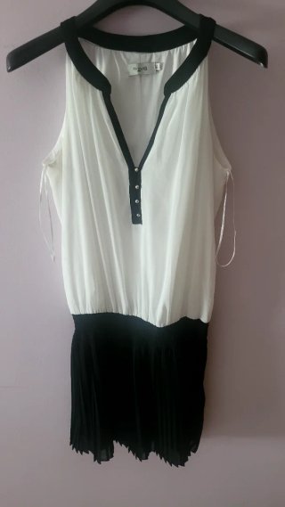 Vestido blanco y negro talla 38