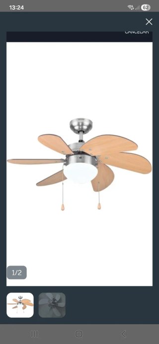 Ventilador de techo madera y metal