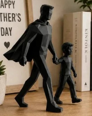 Scultura moderna padre e figlio festa del papi ama