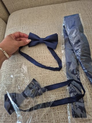 Corbata y 2 pajaritas azul