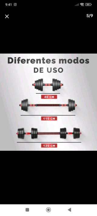 Mancuernas ajustables con discos y barras