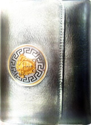Billetera Versace Medusa Negra y Dorada