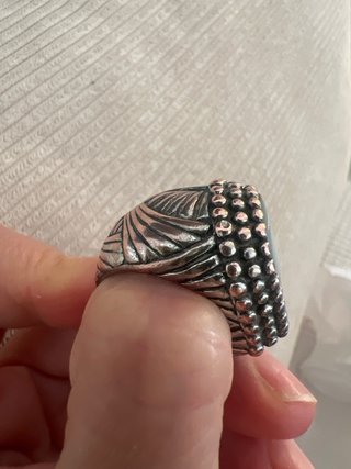 Anillo plateado piedra madreperla