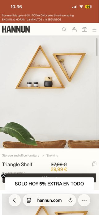 Estantería triangular Hannun madera verde