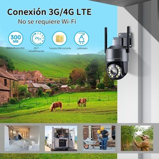 Cámara vigilancia exterior 4G PTZ 2.5K NUEVO
