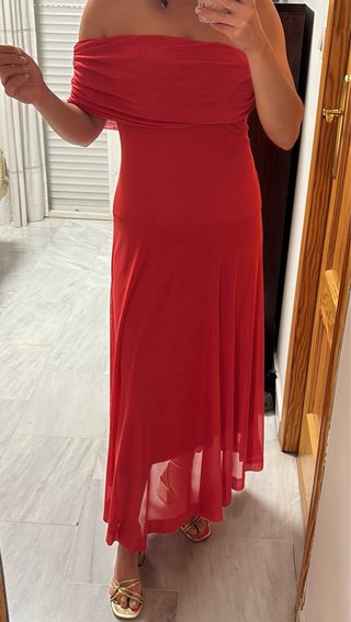 Vestido coral tul invitada boda talla única