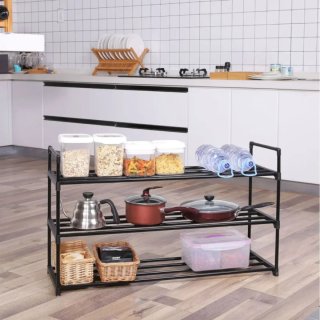 Zapatero 3 Niveles Metal  92 cm SONGMICS LSA13BK