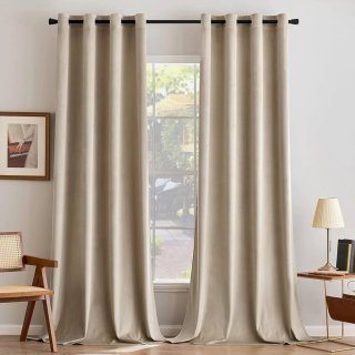 Cortinas MIULEE Terciopelo Beige 200x140
