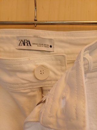 Pantalón Zara Blanco Ancho