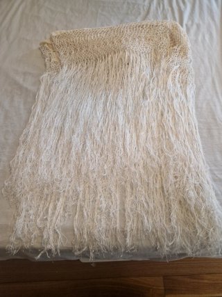 Mantón Manila Seda Beige bordado