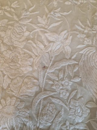 Mantón Manila Seda Beige bordado