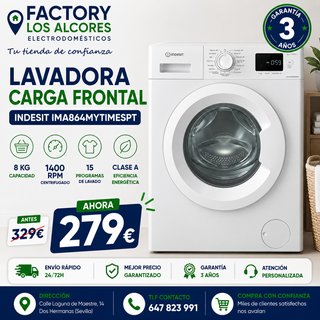Lavadora Indesit 8kg Carga Frontal