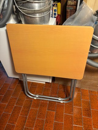 Mesa auxiliar madera y metal