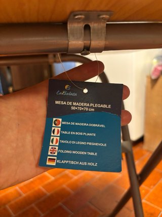 Mesa auxiliar madera y metal