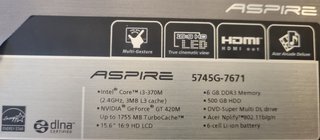 Portatile Acer Aspire 5745G-7671 6GB RAM, 500GB HDD