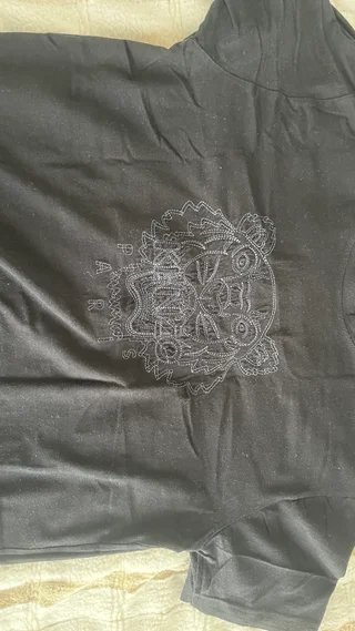 Camiseta Kenzo Negra Tigre Bordado Talla L