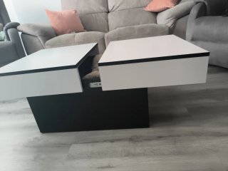 Mesita Salón Almacenaje Blanca y Negra