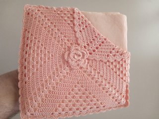 Portatovaglioli uncinetto rosa antico fatto a mano