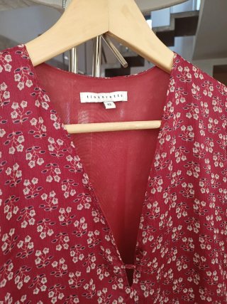 Vestido Tintoreto floral rojo