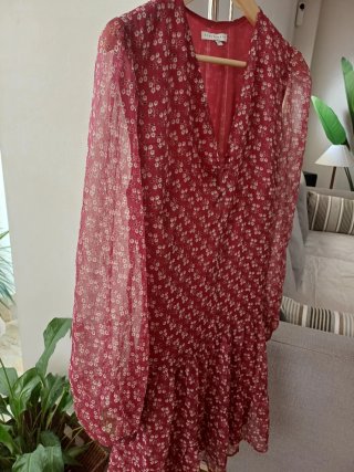 Vestido Tintoreto floral rojo