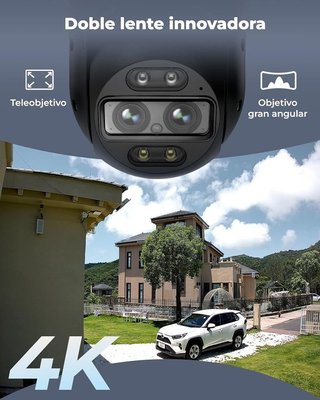Cámara Vigilancia 4K WiFi 6 PTZ Doble Lente NUEVA