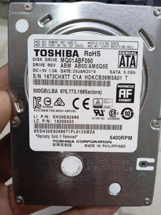 Disco Duro Toshiba 500GB SATA 2.5 MQ01ABF050